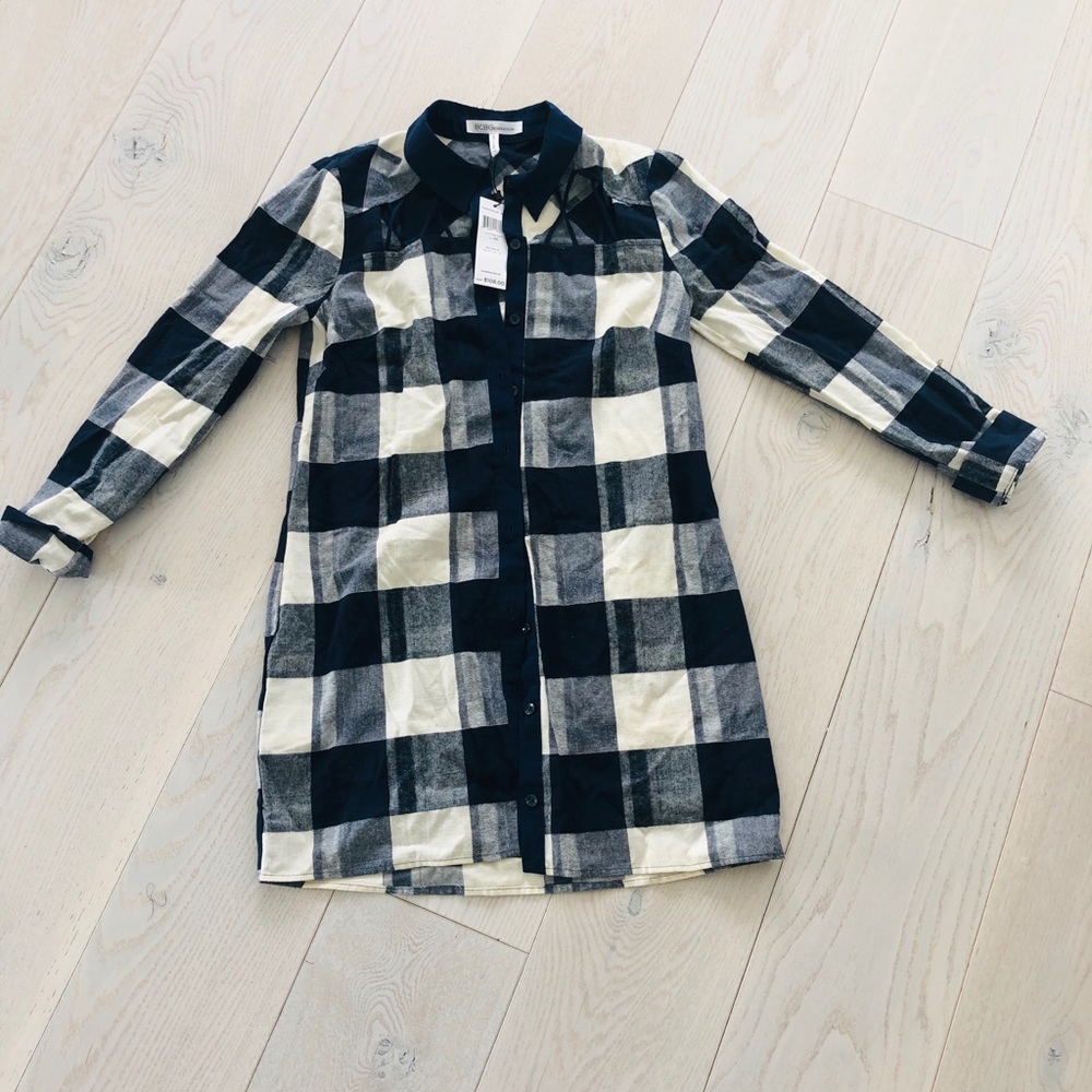 Checkered shirt dress